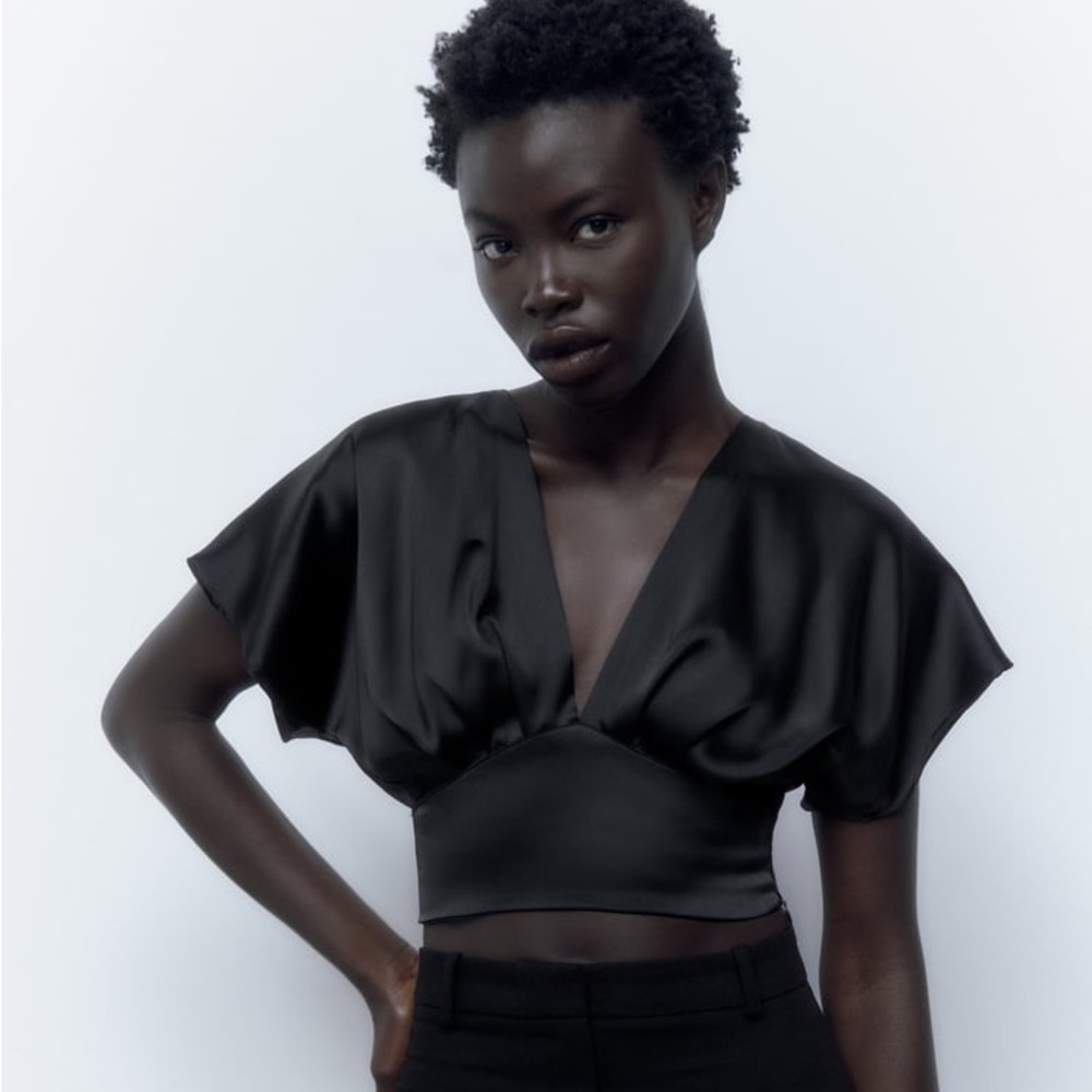 Zara Satin Crop Top